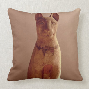 Coffin of a cat protected by the goddess Bastet (p Throw Pillow