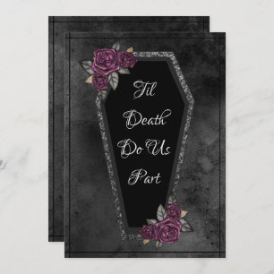 Coffin Roses Sparkle Til Death Halloween  Save The Date