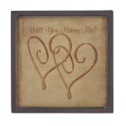 Les coeurs enlacés m'épousent boîte-cadeau de