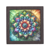 Mandala néon céleste avec abstrait vibrant