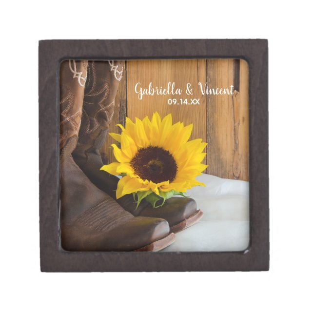 Coffret Cadeau De Première Qualité Pays Sunflower Mariage Ouest (Devant)