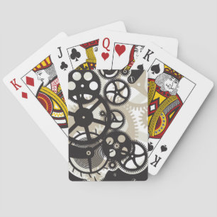 Cog wheels work playing cards
