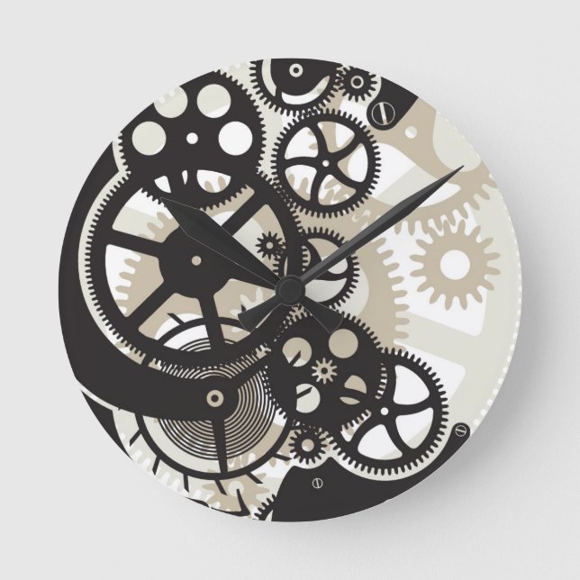 Cog wheels work round clock (Front)