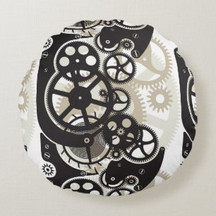 Cog wheels work round pillow
