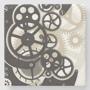 Cog wheels work stone coaster