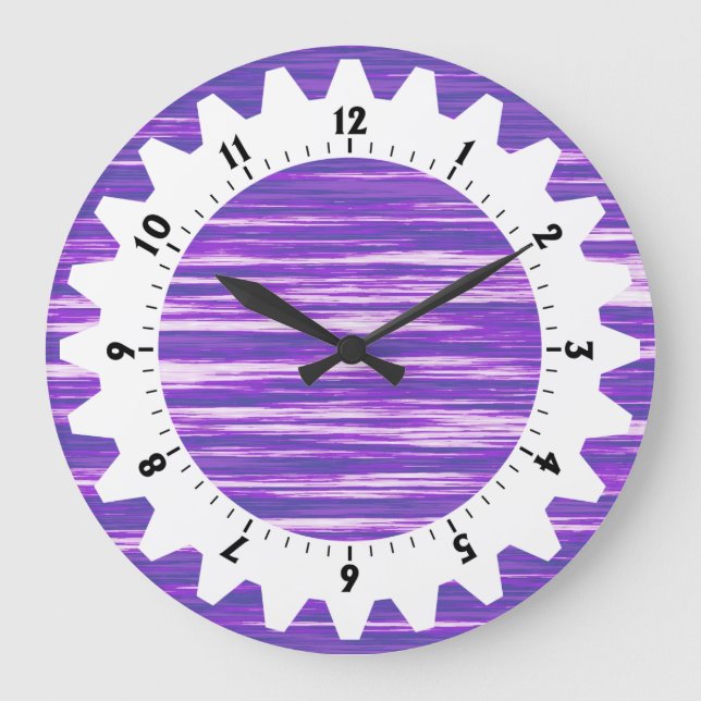 Cogged 01 - Purple Interference Large Clock (Front)