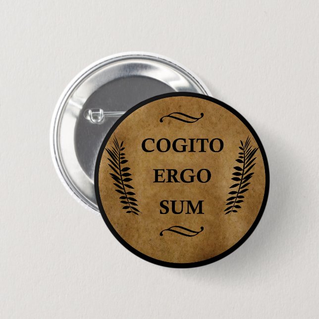 Cogito ergo sum 2 inch round button (Front & Back)