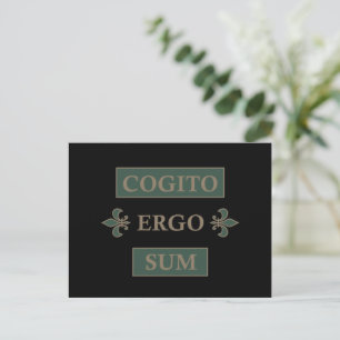 Cogito ergo sum holiday postcard
