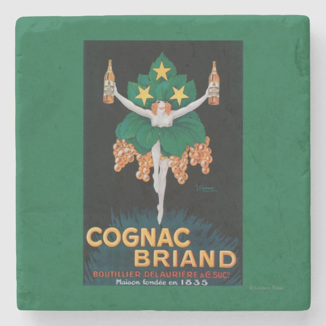 Cognac Briand Promotional Poster Stone Coaster (Front)