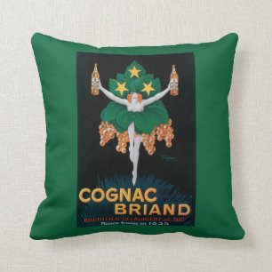 Cognac Briand Promotional Poster Throw Pillow