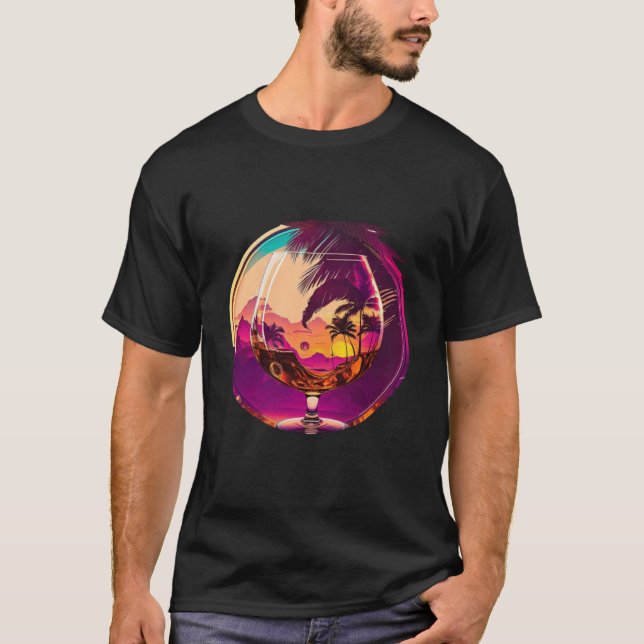 Cognac Synthwave 80s Retrowave Aesthetic  1 T-Shirt (Front)