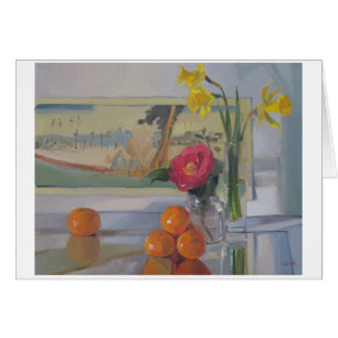 Cognassier du Japon de camélia - carte d'art,