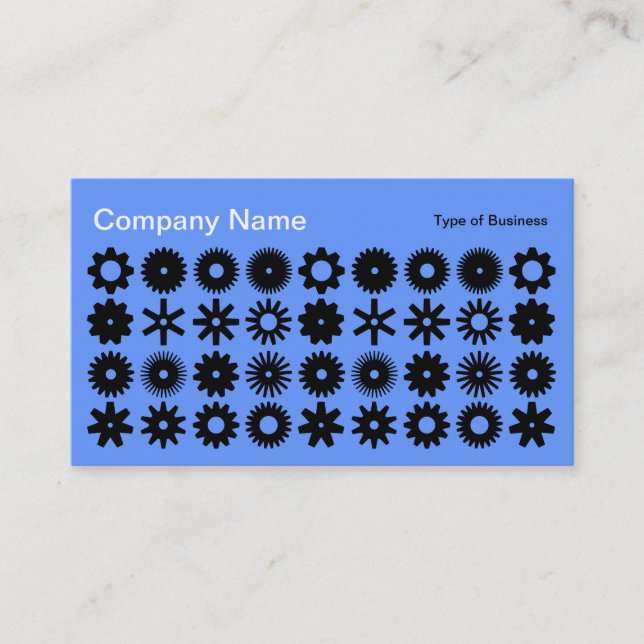 Cogs - Black on Baby Blue Business Card (Front)