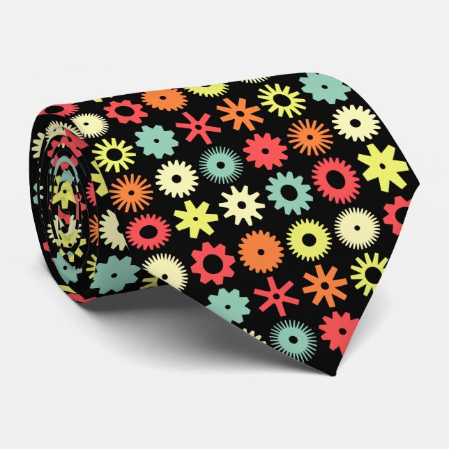 Cogs - Colours 04 on Black Tie (Rolled)
