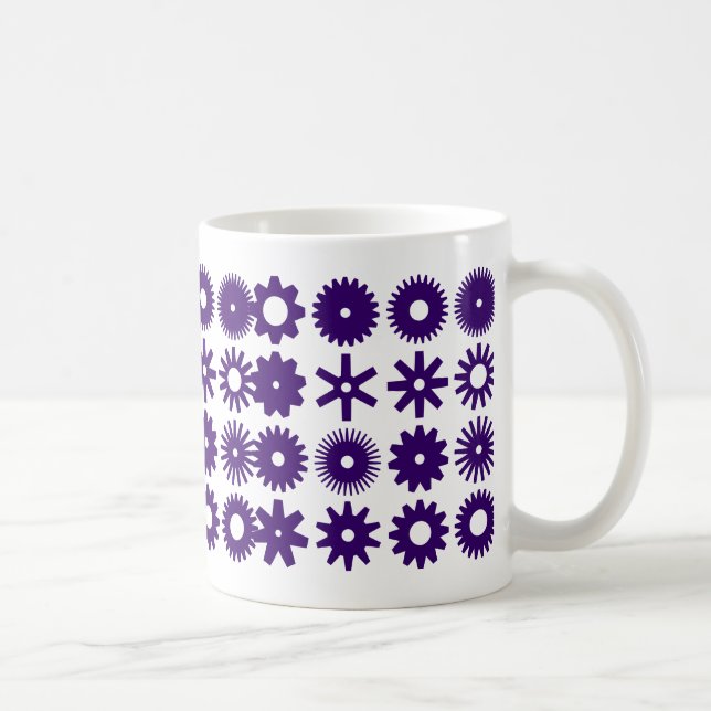 Cogs - Deep Purple on White Coffee Mug (Right)