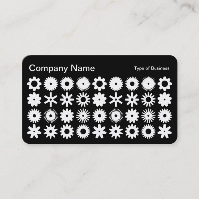 Cogs - White on Black - Black on White Business Card (Front)