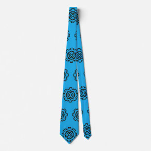 Cogwheel on Blue Tie