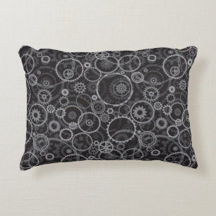 Cogwheels pattern accent pillow