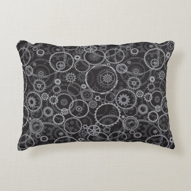 Cogwheels pattern accent pillow (Front)