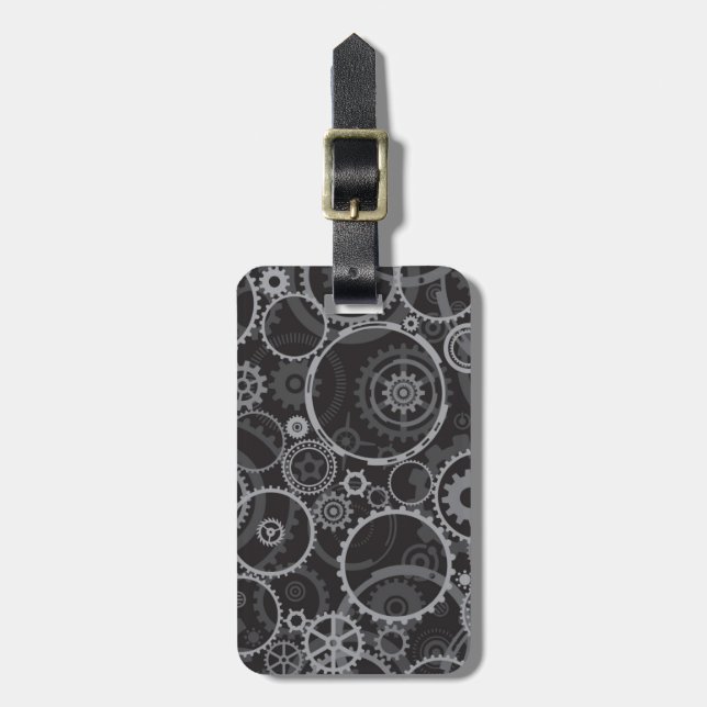 Cogwheels pattern luggage tag (Front Vertical)