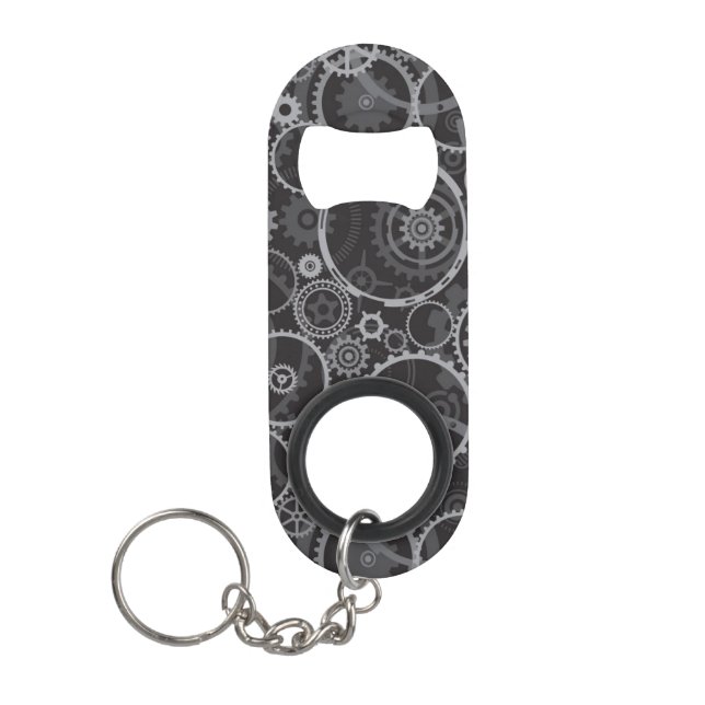 Cogwheels pattern mini bottle opener (Front)