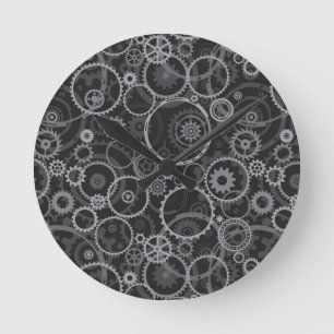Cogwheels pattern round clock