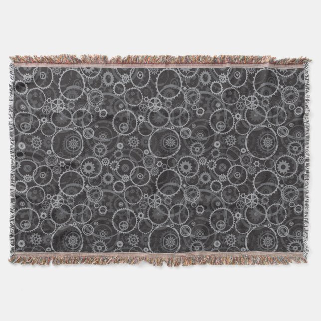 Cogwheels pattern throw blanket (Front)