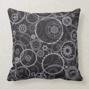 Cogwheels pattern throw pillow
