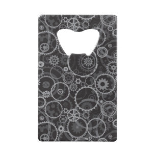 Cogwheels pattern wallet bottle opener