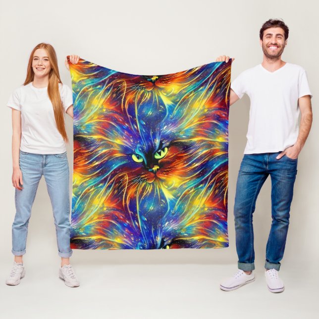 Cohesive Abstract Exquisite Cat Splashes Seamless  Fleece Blanket (In Situ)