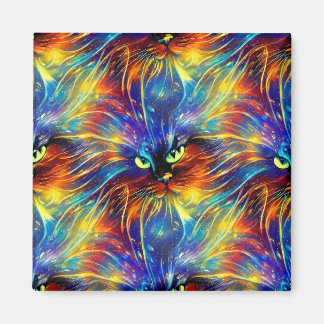 Cohesive Abstract Exquisite Cat Splashes Seamless  Magnet