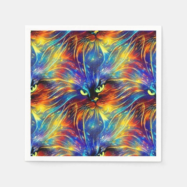 Cohesive Abstract Exquisite Cat Splashes Seamless  Napkin (Front)