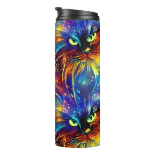 Cohesive Abstract Exquisite Cat Splashes Seamless Thermal Tumbler