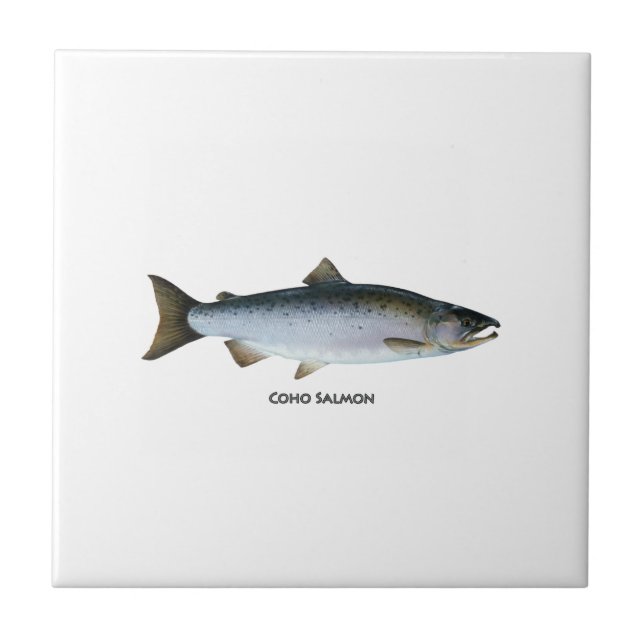 Coho Salmon Logo (titled) Tile (Front)