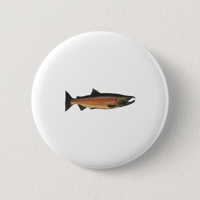 Coho - Silver Salmon (spawning phase) 2 Inch Round Button (Front)