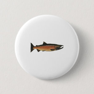 Coho - Silver Salmon (spawning phase) 2 Inch Round Button