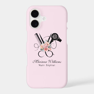 coiffeur barbier floral Ciseaux beauté rose
