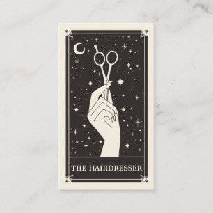 Coiffeur céleste Tarot Carte de visite noir