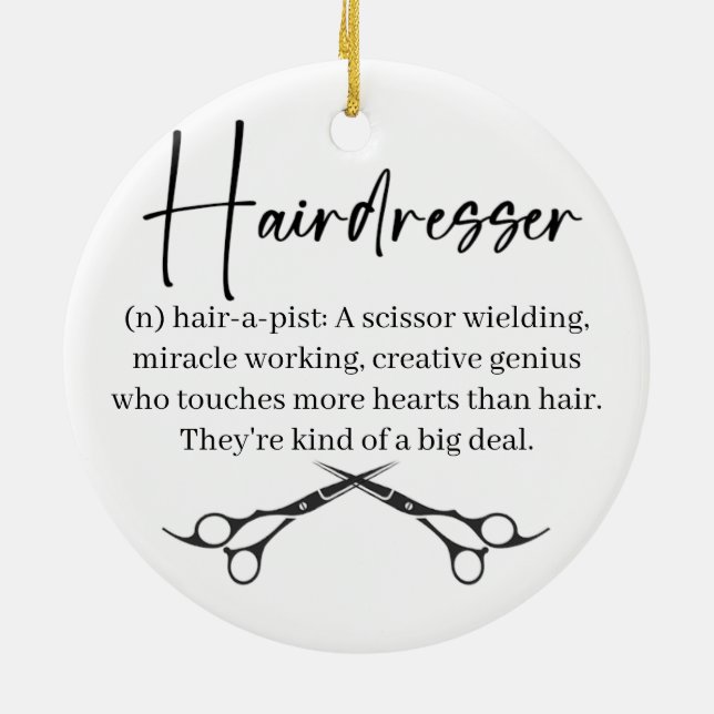 Coiffeur, Coiffeur, Ornement de Noël (Dos)