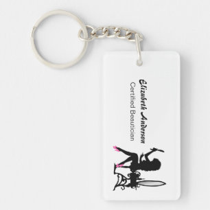 Coiffeur Girly rose et noir d'esthéticien de fille