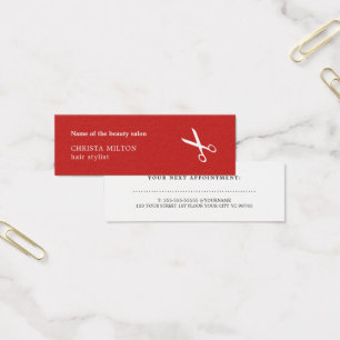 Coiffeur rouge et blanc minimaliste de rendez-vous