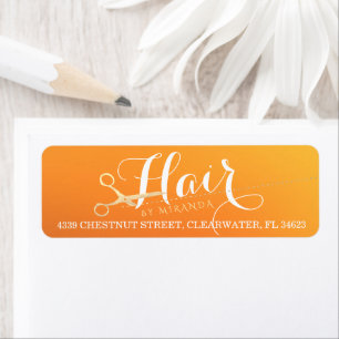 Coiffeur Salon de maquillage Chic Orange Ciseaux o