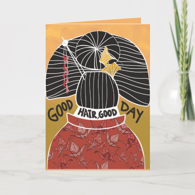 Coiffeur Styliste Bonne Cheveux Carte Anniversaire (Devant)
