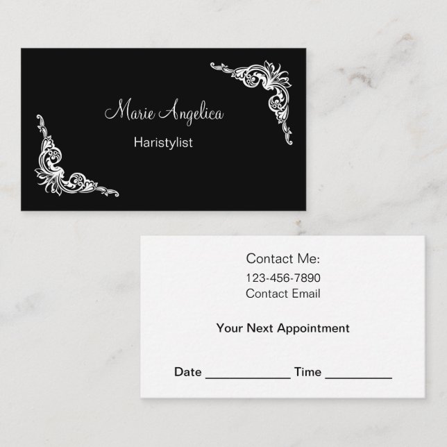 Coiffeuse Classy Rendez-vous Cartes de visite Nouv (Devant / Derrière)