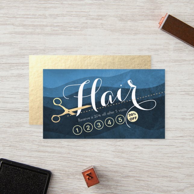 Coiffeuse Coiffeuse Blue Gold Ciseau Fidélité (Devant/Arrière en situation)