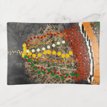 Coiffure africaine imprimée sur un plateau en verr