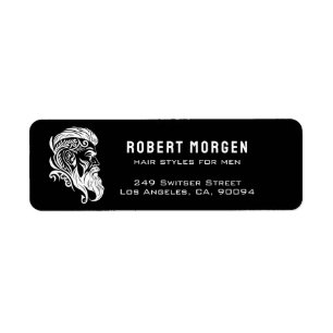Coiffure blanche pour hommes logo sur Black