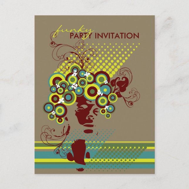 Coiffure Funky Bloom *02 Party Invitation Postcard (Devant)