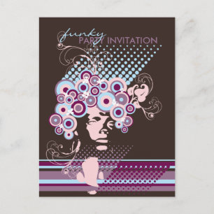 Coiffure Funky Bloom *03 Party Invitation Postcard