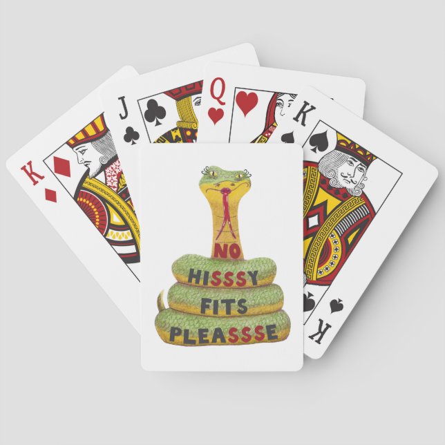 Coiled Cartoon Viper Snake with Text Playing Cards (Back)